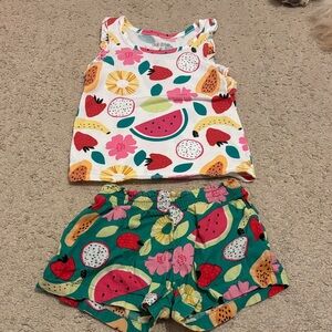 Okie Dokie Green Fruit Print Set